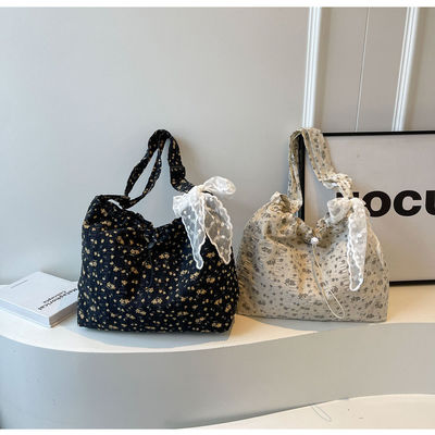 Einfache Mode Stroh und Spitze Schultertasche für Damen Große Kapazität Achselbeutel Tote