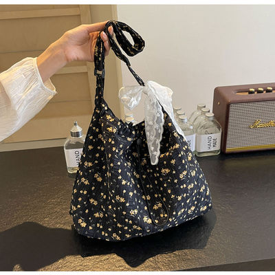 Einfache Mode Stroh und Spitze Schultertasche für Damen Große Kapazität Achselbeutel Tote