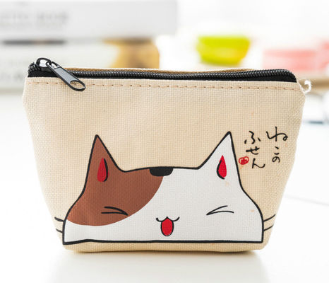 Ruidende süße koreanische rosa Baumwolle Make-up Kosmetik Tasche mit Reißverschluss Logo