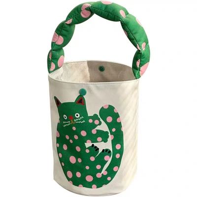 Mini-Cute-Eimer-Tasche Leinwand-Tote-Tasche Vorder Tasche und kundenspezifisches Design