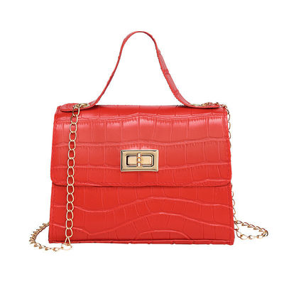 Handtasche in Krokodilfarben mit Reißverschluss und Luxusdesign