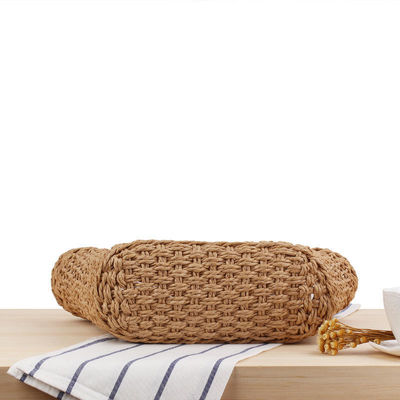 Sommerstrandhandtaschen Handgefertigte Stroh-Tote-Tasche Wicker Gewebtes Stricknetz Hohler Korb