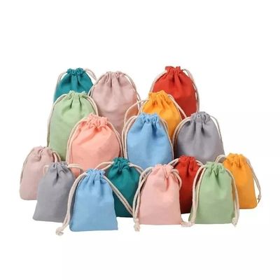 Personalisierte bunte Leinwand Baumwolle Schnur Tasche mit doppelten Schnur Stil PUNCH
