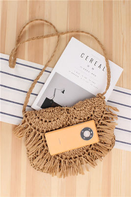 Handgefertigte Tassel Beach Bag Raffia Rattan Crossbody für Frauen Sommer Reise Urlaub