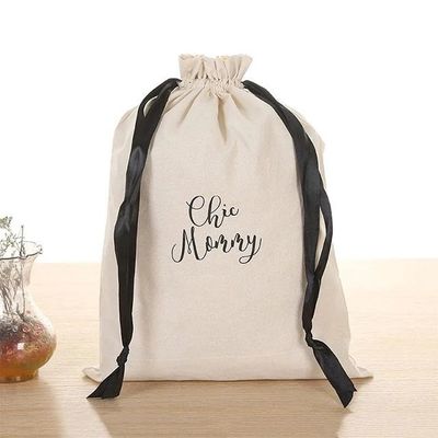 Wiederverwendbare Schultasche Trolley Custom Logo gedruckte Leinen Baumwolle Leinwand Ziehsack
