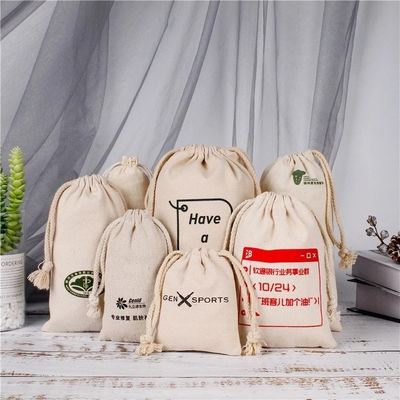 Benutzerdefiniertes Logo akzeptiert 100% organische Baumwolle Leinwand Beutel für personalisierte Geschenkverpackung