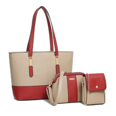 Mode-Briefdruck Baumwoll-Tote-Tasche für Frauen Großkapazität Drei-Teil-Handtasche-Set
