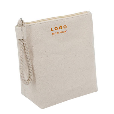 OEM/ODM Akzeptable Baumwoll-Calico-Make-up-Tasche mit Reißverschluss für natürliche Recyclingreisen