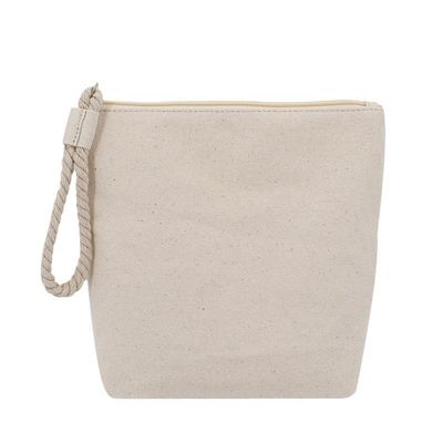 OEM/ODM Akzeptable Baumwoll-Calico-Make-up-Tasche mit Reißverschluss für natürliche Recyclingreisen