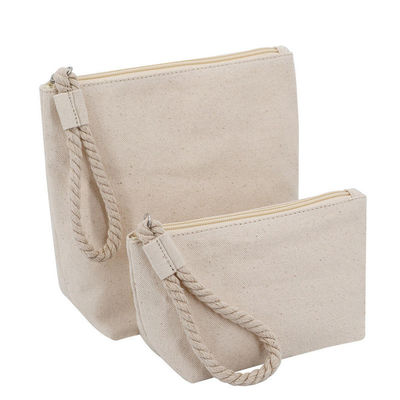 OEM/ODM Akzeptable Baumwoll-Calico-Make-up-Tasche mit Reißverschluss für natürliche Recyclingreisen