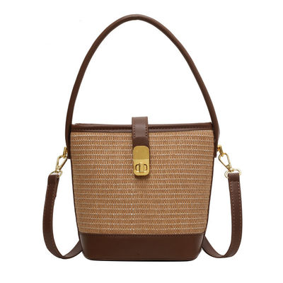 Keine Dekoration Gewebte Korb-Tote-Taschen kundenspezifische Designer-Handtaschen für Frauen und Mädchen