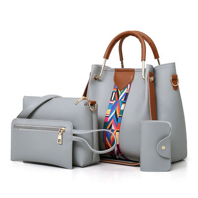 2022 Modisch 4 Stück Set von PU-Leder-Lady-Schultertasche für das tägliche Schulleben