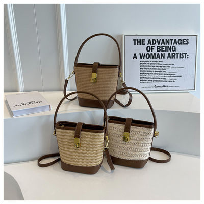 Keine Dekoration Gewebte Korb-Tote-Taschen kundenspezifische Designer-Handtaschen für Frauen und Mädchen