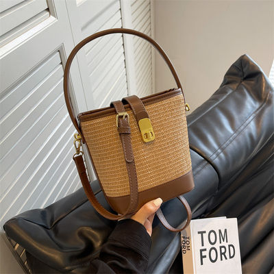 Keine Dekoration Gewebte Korb-Tote-Taschen kundenspezifische Designer-Handtaschen für Frauen und Mädchen