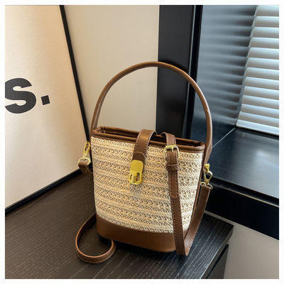 Keine Dekoration Gewebte Korb-Tote-Taschen kundenspezifische Designer-Handtaschen für Frauen und Mädchen