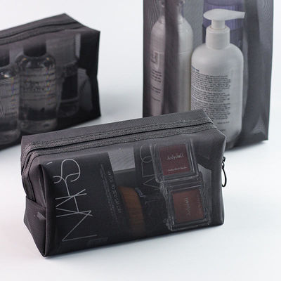Transparent Mesh Toilettensack für Geschäftsreisen Portable Wasch Dusche Kosmetik Tasche