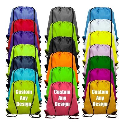 Schultasche Trolleybus Custom Logo Nylon Ziehen String Rucksack mit wasserdichtem Material