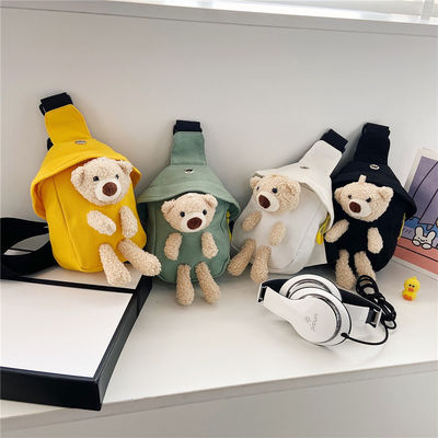 Mini Canvas Bag 2024 Cross-Body Cute Bear Chest Bag für Jungen und Mädchen angepasste Farbe