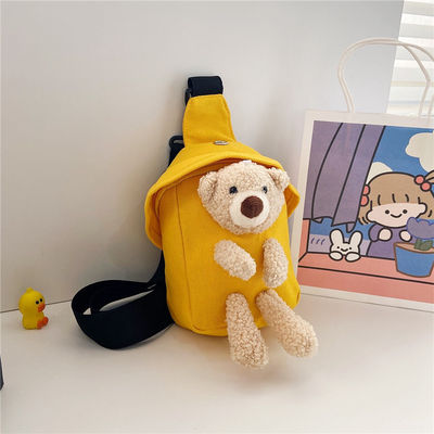 Mini Canvas Bag 2024 Cross-Body Cute Bear Chest Bag für Jungen und Mädchen angepasste Farbe