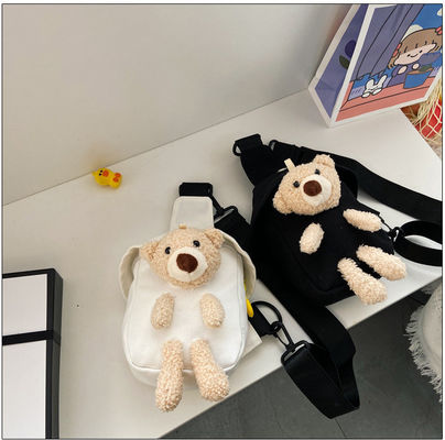Mini Canvas Bag 2024 Cross-Body Cute Bear Chest Bag für Jungen und Mädchen angepasste Farbe
