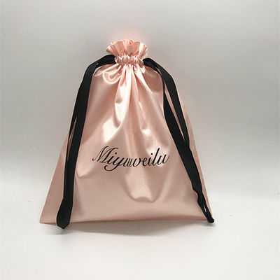 Custom Logo Soft Satin Drawstring Taschen für Schmuckverpackungen