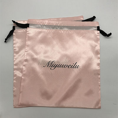 Custom Logo Soft Satin Drawstring Taschen für Schmuckverpackungen
