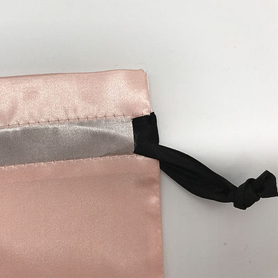 Custom Logo Soft Satin Drawstring Taschen für Schmuckverpackungen