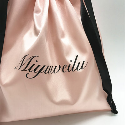 Custom Logo Soft Satin Drawstring Taschen für Schmuckverpackungen