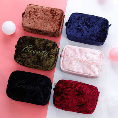 Portable Samt wasserdichte Make-up-Tasche für die Reise Aufbewahrung Tasche Kosmetikkoffer