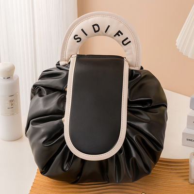 Custom Logo Design PVC Make-up Bag Massivmuster Typ Ziehseile Toilettenartikel Reisetasche