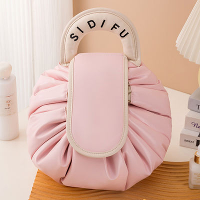 Custom Logo Design PVC Make-up Bag Massivmuster Typ Ziehseile Toilettenartikel Reisetasche