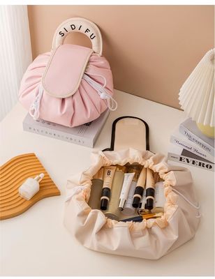 Custom Logo Design PVC Make-up Bag Massivmuster Typ Ziehseile Toilettenartikel Reisetasche