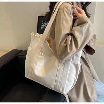 Einfache Wiederverwendbare Farben Große Baumwoll-Toote-Tasche mit Reißverschluss für Reisen und Ausreisen