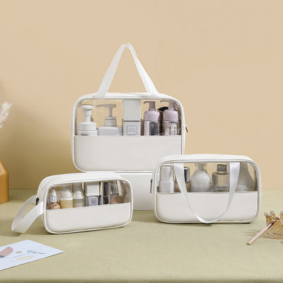 Massivmuster Transparent PU Make-up Brush Beauty Skin Care Tasche für benutzerdefiniertes Logo