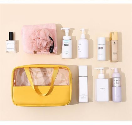 Massivmuster Transparent PU Make-up Brush Beauty Skin Care Tasche für benutzerdefiniertes Logo