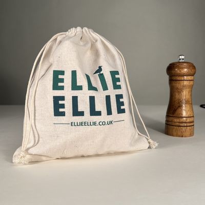 Custom-Logo-Druck organische Leinwand Baumwolle Schnürbeutel für Schmuck Verpackung Nachfrage