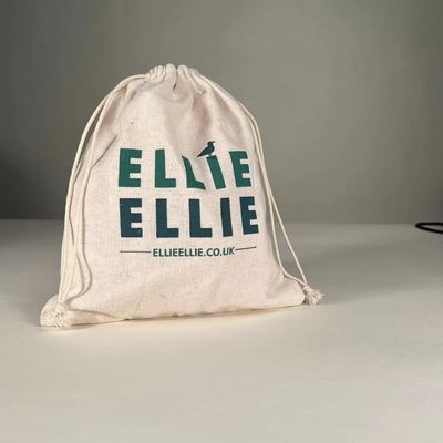 Custom-Logo-Druck organische Leinwand Baumwolle Schnürbeutel für Schmuck Verpackung Nachfrage