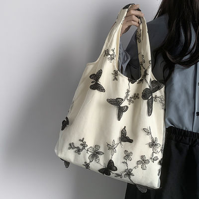 Unisex Polyester Auskleidungsmaterial Koreanische Version Kuhschultertasche mit Schmetterlingsdruck
