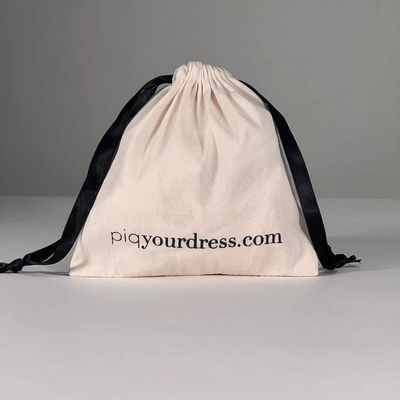 Geschenke Maßgeschneiderte Größe Kleine Große weiße Muslin Tasche Schmuck Leinwand Baumwolle Schnur Tasche