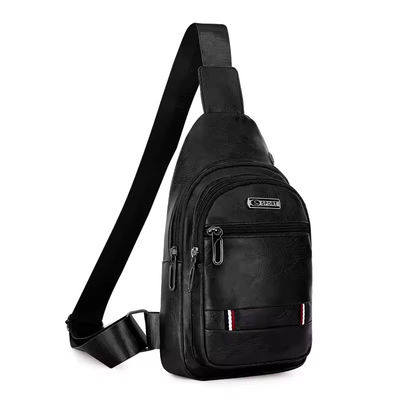 Personalisiertes Logo Mode Herren PU Leder Business Brustbeutel für Outdoor-Reisen