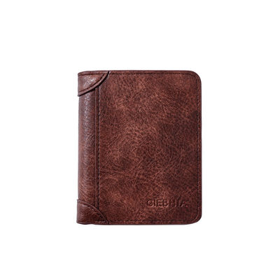 Vollkorn-Leder-Brieftasche für Männer Trennbar Bifold Crazy Horse-Brieftasche in Retro-Braun