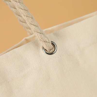 Unisex-Baumwolltote mit wasserdichtem Futter und Seilgriffe