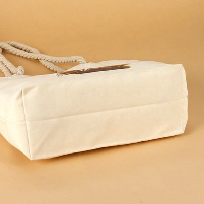 Unisex-Baumwolltote mit wasserdichtem Futter und Seilgriffe