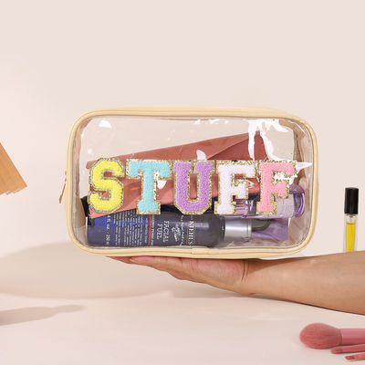 Reisebrauerei Alphabet Wasserdicht Transparent PVC Toilettenbeutel mit großer Kapazität