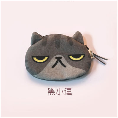 Unisex 3D Katzenmünze Brieftasche Süße Mini Plush Tasche Kleine Tierform Tasche mit Leinen Futtermaterial