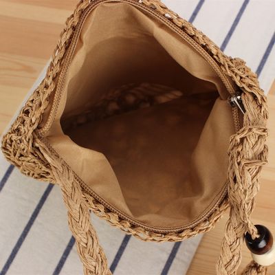 2023 Fashion Handtaschen Frauen Gewebte Strohtasche Sommer Strand Tote Tasche mit Custom Logo