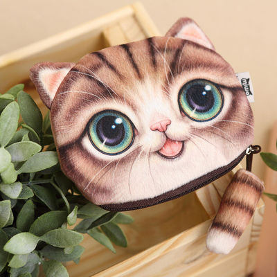 Farbe Kinder Brieftasche Kleines Mädchen Handtaschen Münzbeutel Zeichentrickfilm 3D Katze Reißverschluss Kawaii Brieftasche Münzbeutel