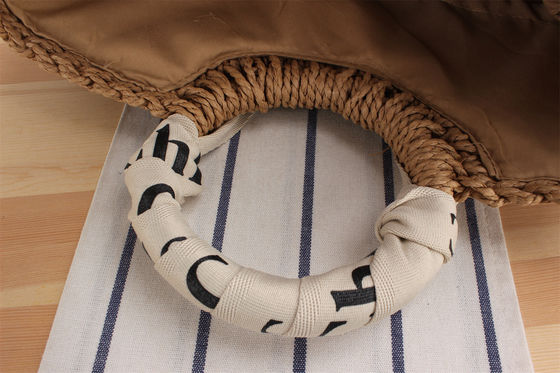 Custom Logo Akzeptiert Seidenschal Reisetasche mit tragbarem Strohgewebe