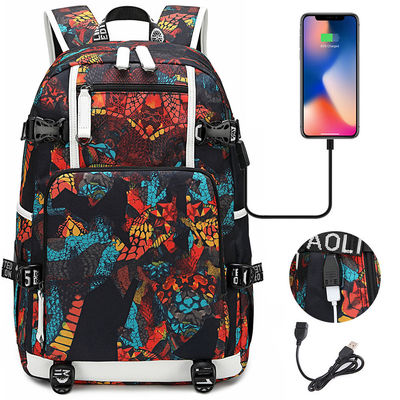 Customized Tote Bag Muster Typ Rucksack für Mode Mädchen und Jungen USB-Anschluss Laden