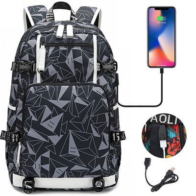 Customized Tote Bag Muster Typ Rucksack für Mode Mädchen und Jungen USB-Anschluss Laden